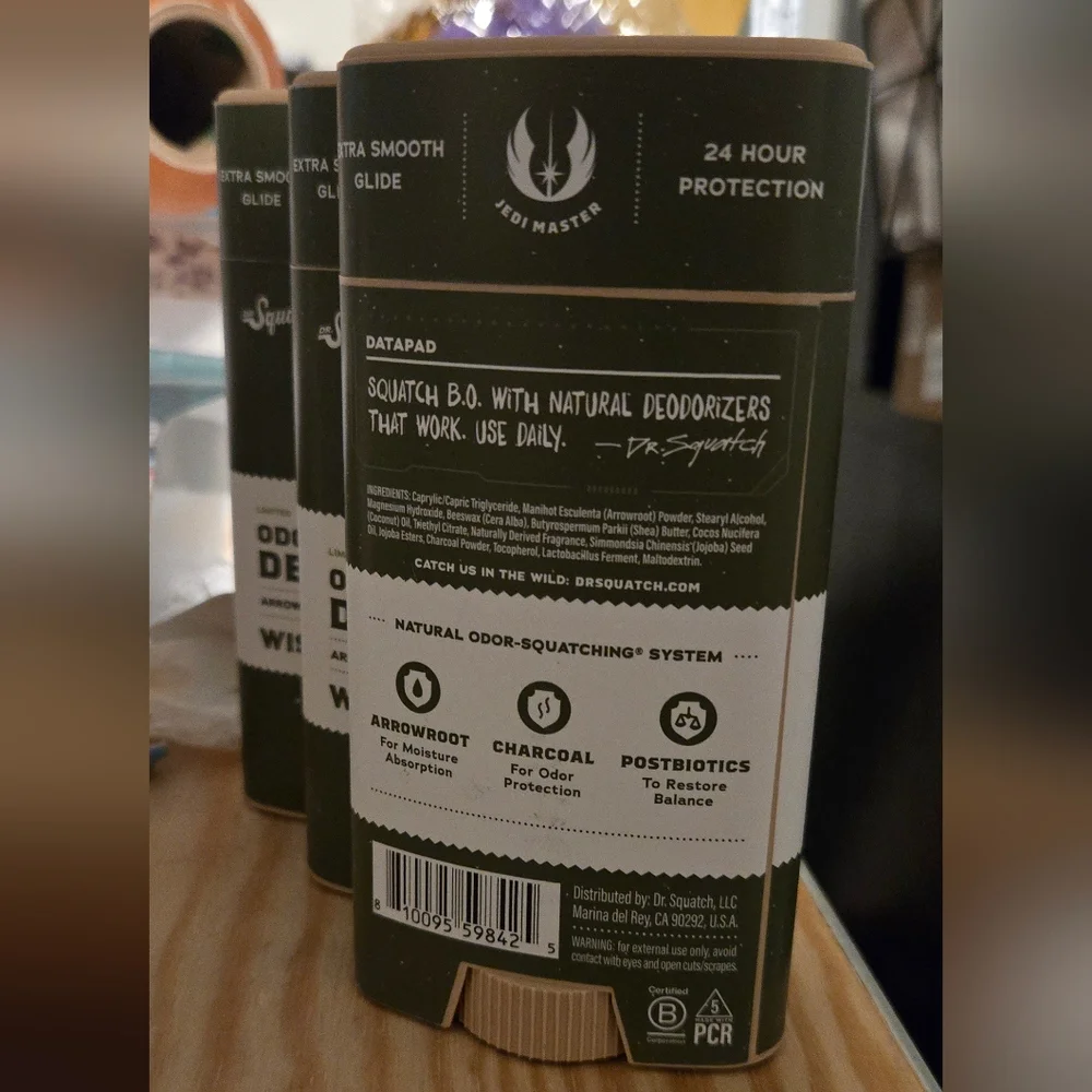 Dr. Squatch x Star Wars Wisdom Guard Deodorant, 3 New Tubes